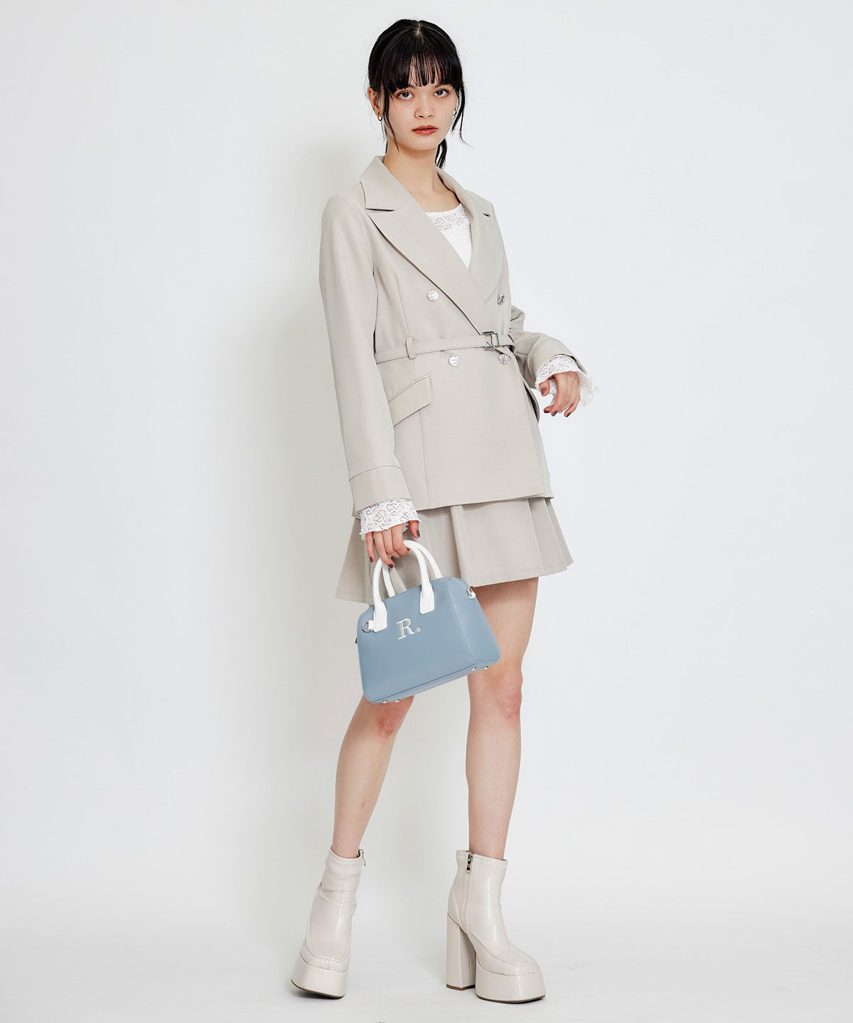 REDYAZEL「ワイドカラーミドルダブルジャケット」|テーラードジャケット|