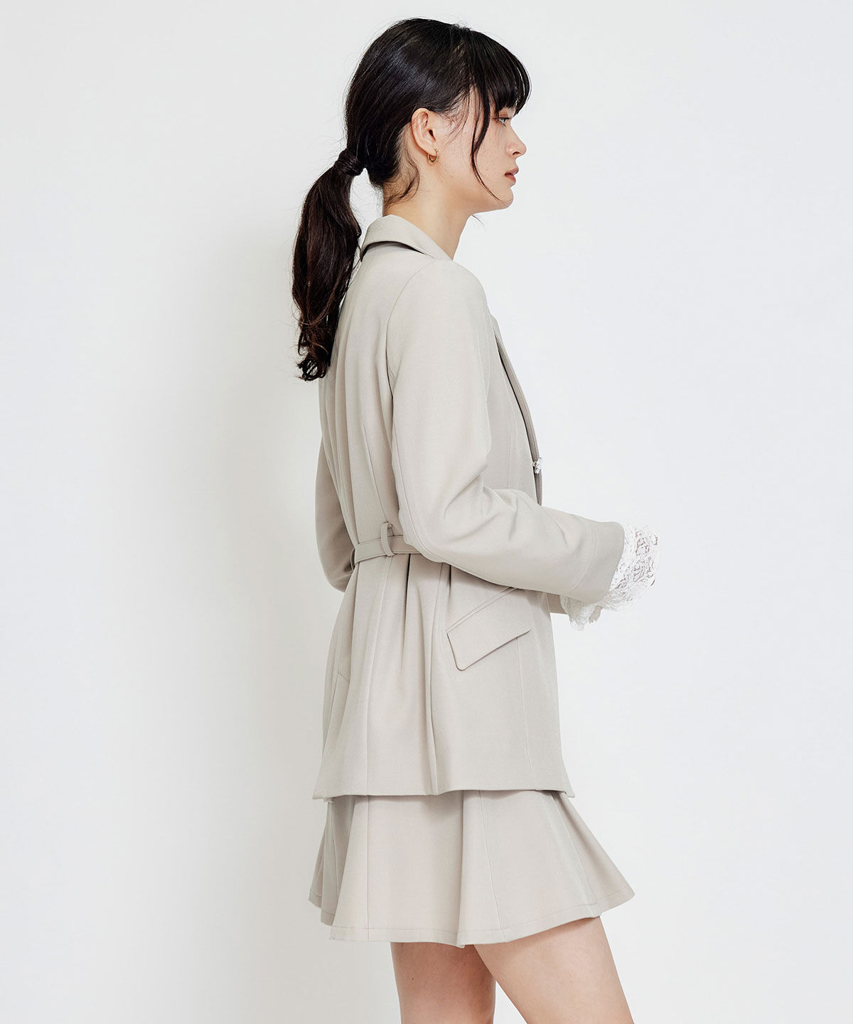 REDYAZEL「ワイドカラーミドルダブルジャケット」|テーラードジャケット|