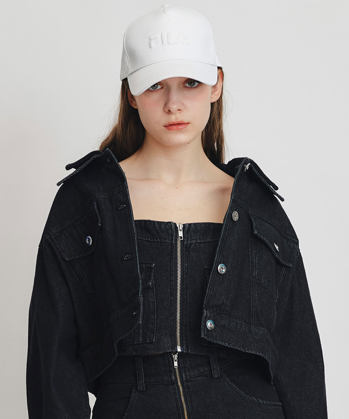 REDYAZEL「ダブルカラーデニムジャケット」|デニムジャケット|ブラック