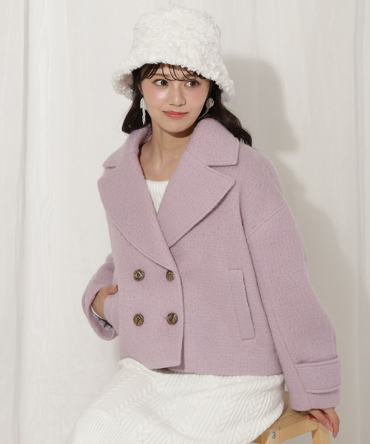 WILLSELECTION「Wボタンシャギーショートコート」|その他|