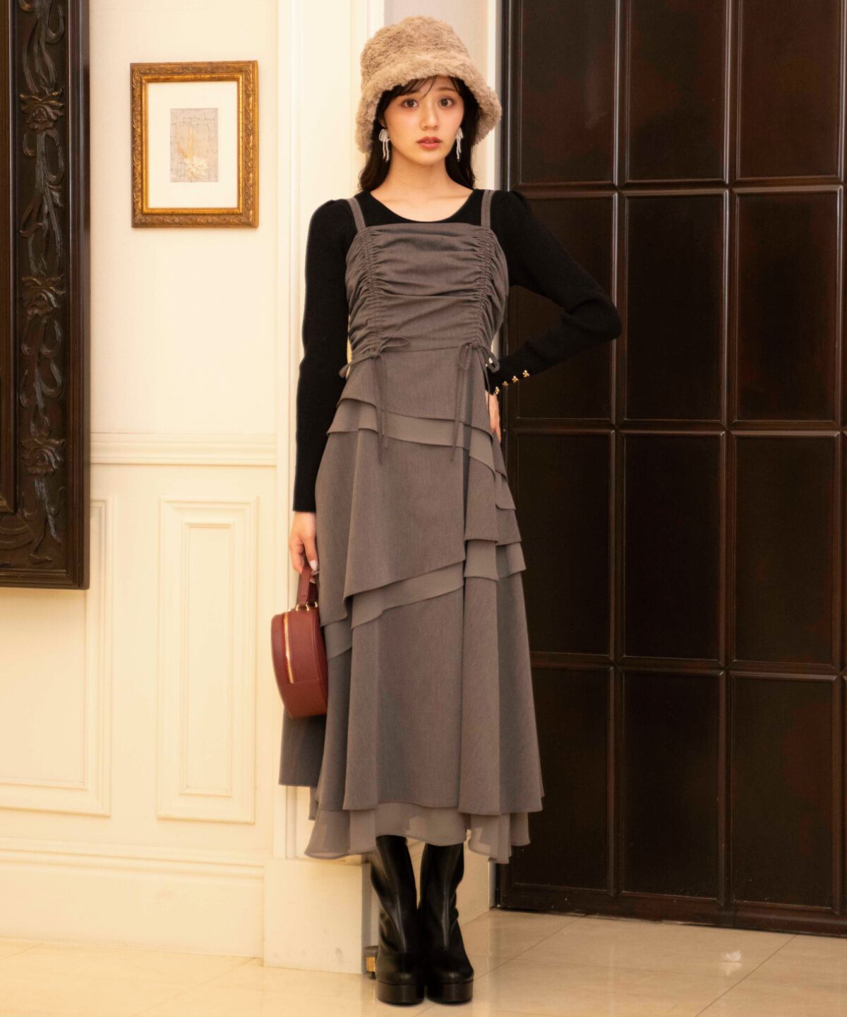 WILLSELECTION「リボンスリーブ2WAYラメニット」|ニット・セーター|