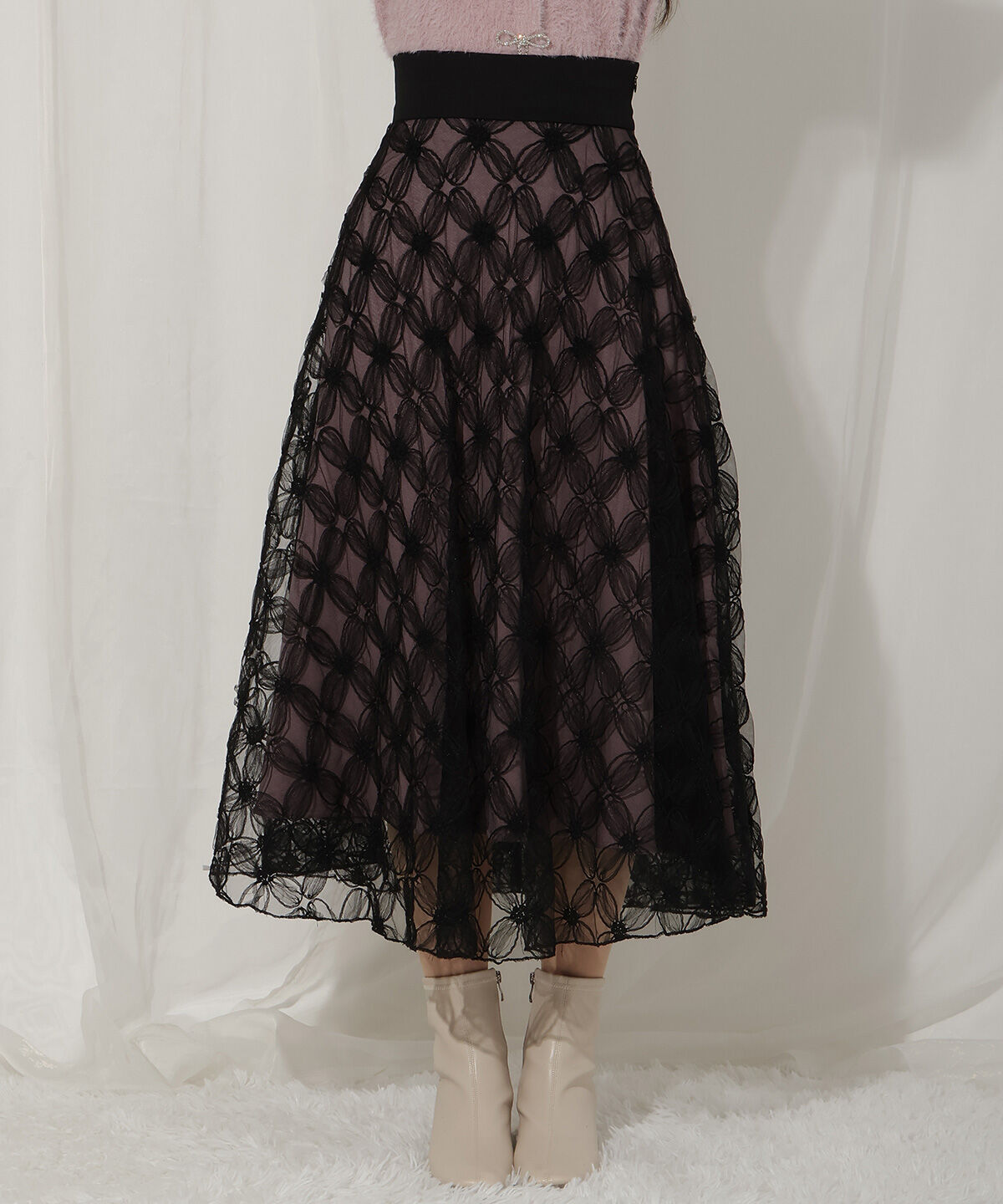 WILLSELECTION「フラワーチュールフレアスカート」|フレア|