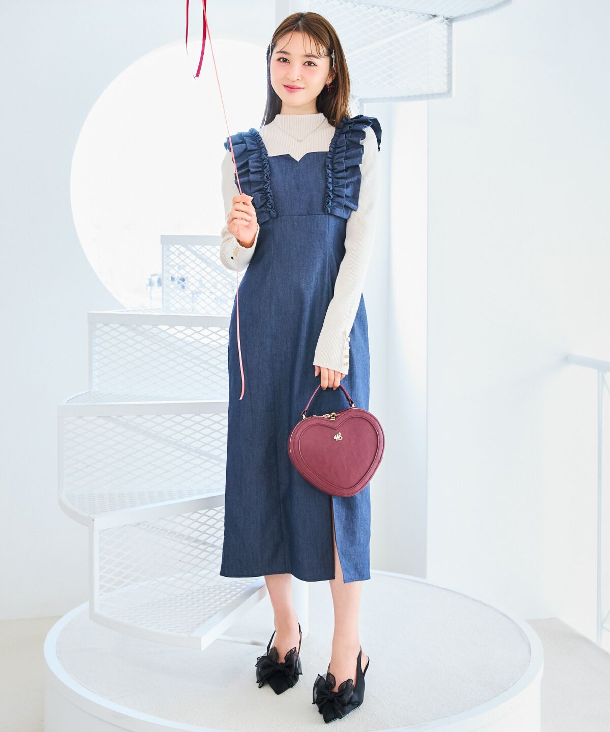 WILLSELECTION「袖口ボタンボトルネックリブニット」|ニット・セーター|