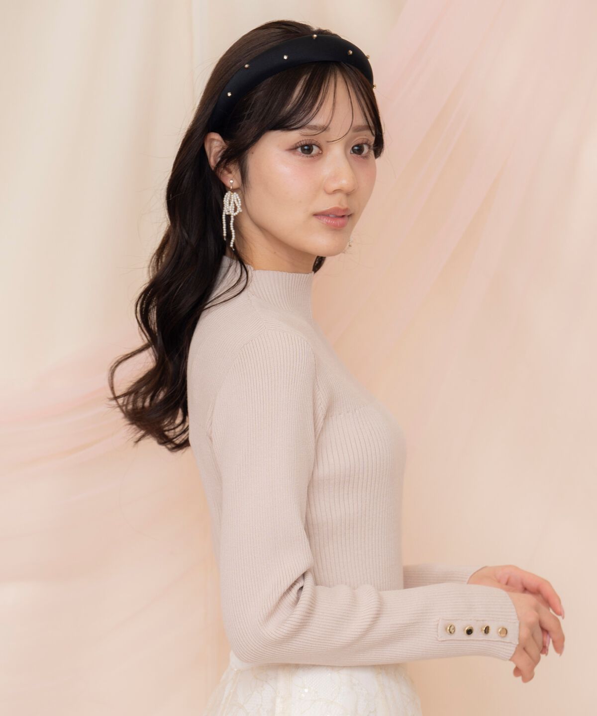 WILLSELECTION「袖口ボタンボトルネックリブニット」|ニット・セーター|