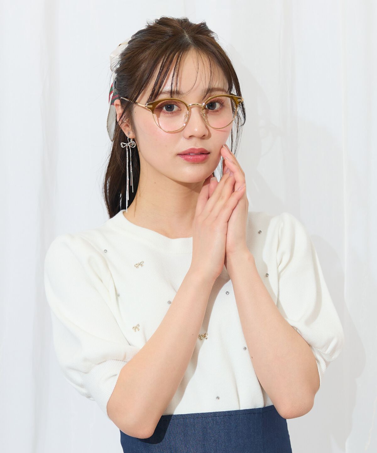 WILLSELECTION「ビジュー＆リボンパーツニットプルオーバー」|ニット・セーター|