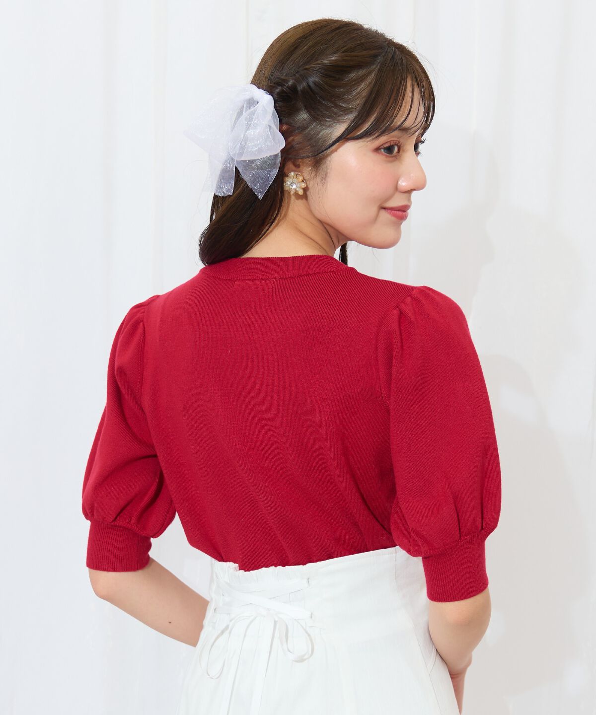 WILLSELECTION「ビジュー＆リボンパーツニットプルオーバー」|ニット・セーター|