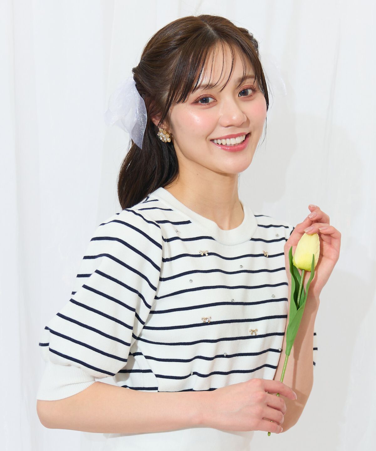 WILLSELECTION「ビジュー＆リボンパーツニットプルオーバー」|ニット・セーター|