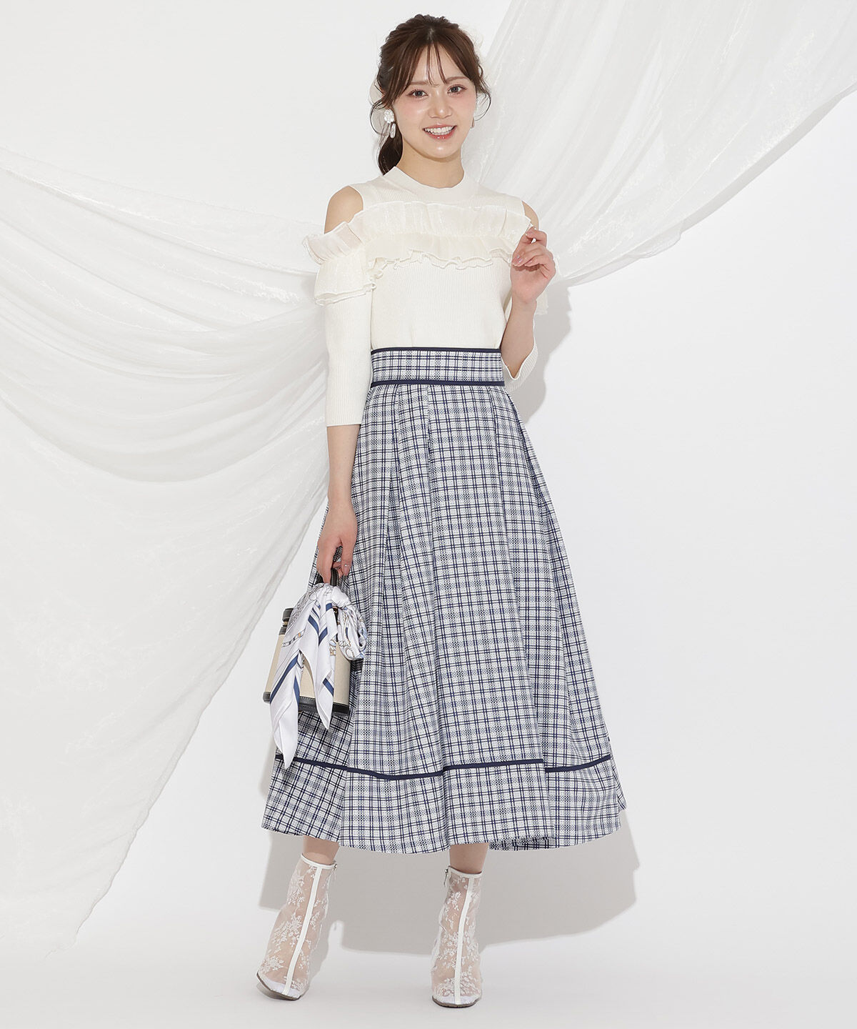 WILLSELECTION「パイピングデザインタックスカート」|フレア|