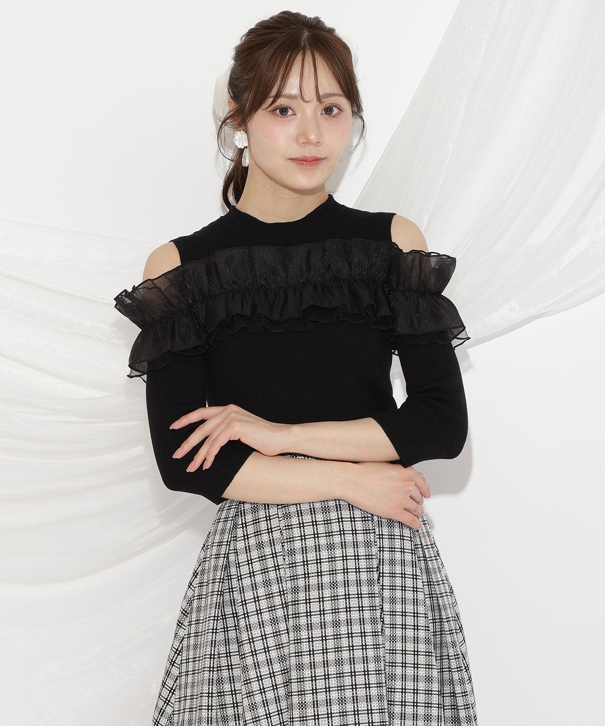 WILLSELECTION「フリルドッキングリブニット」|ニット・セーター|