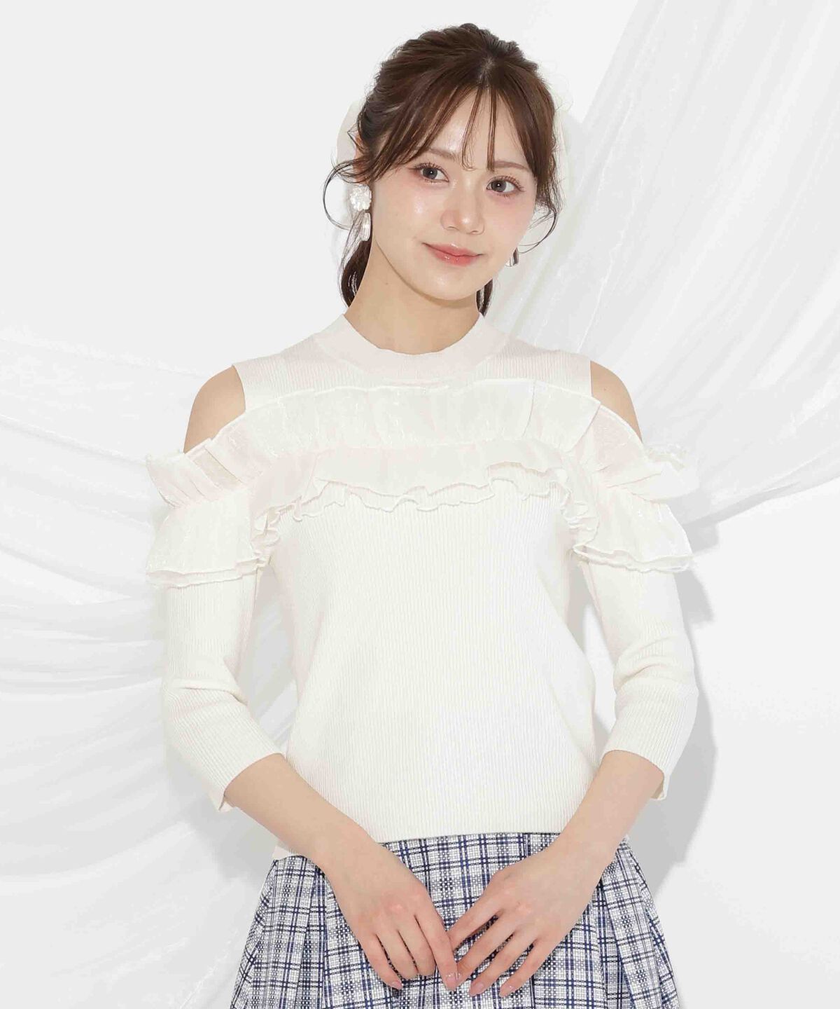 WILLSELECTION「フリルドッキングリブニット」|ニット・セーター|