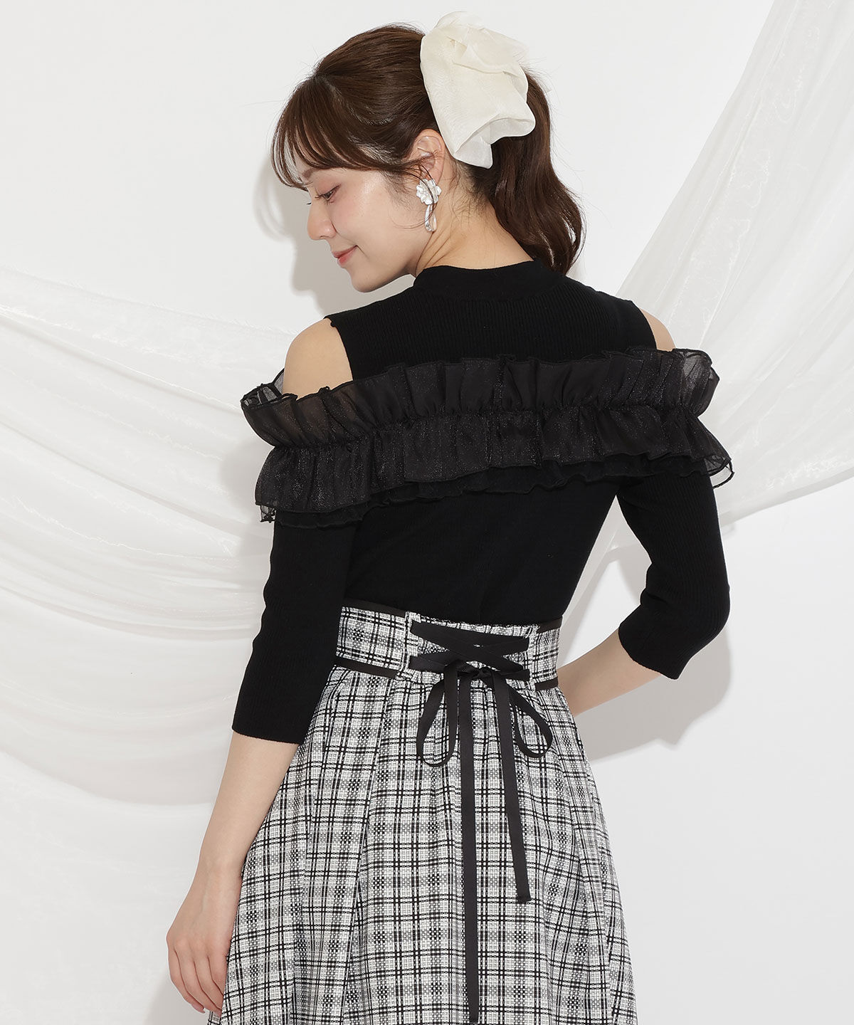 WILLSELECTION「フリルドッキングリブニット」|ニット・セーター|