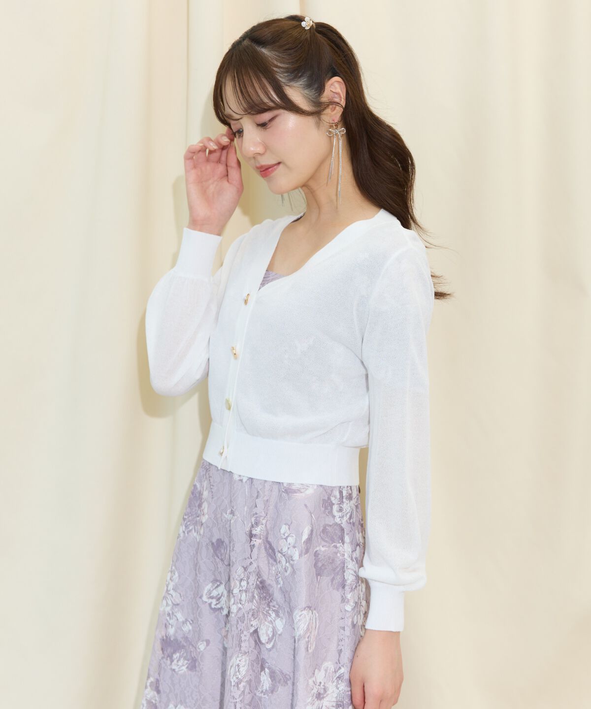 WILLSELECTION「アソートボタンシアーカーディガン」|カーディガン|