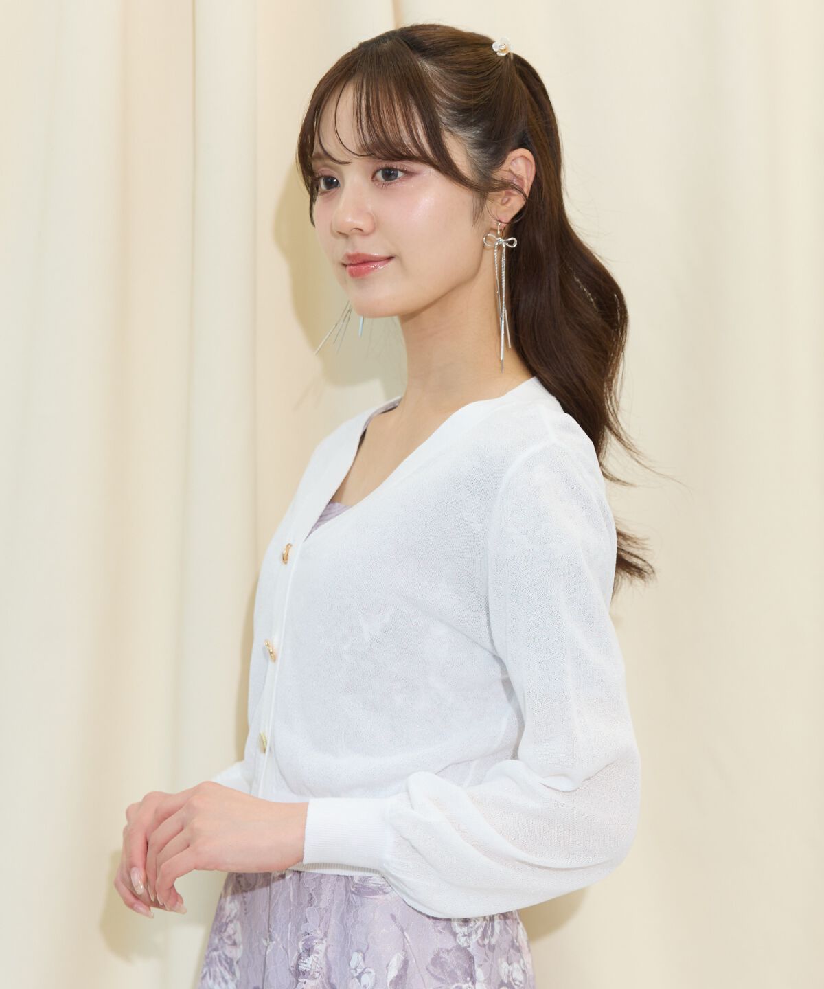 WILLSELECTION「アソートボタンシアーカーディガン」|カーディガン|