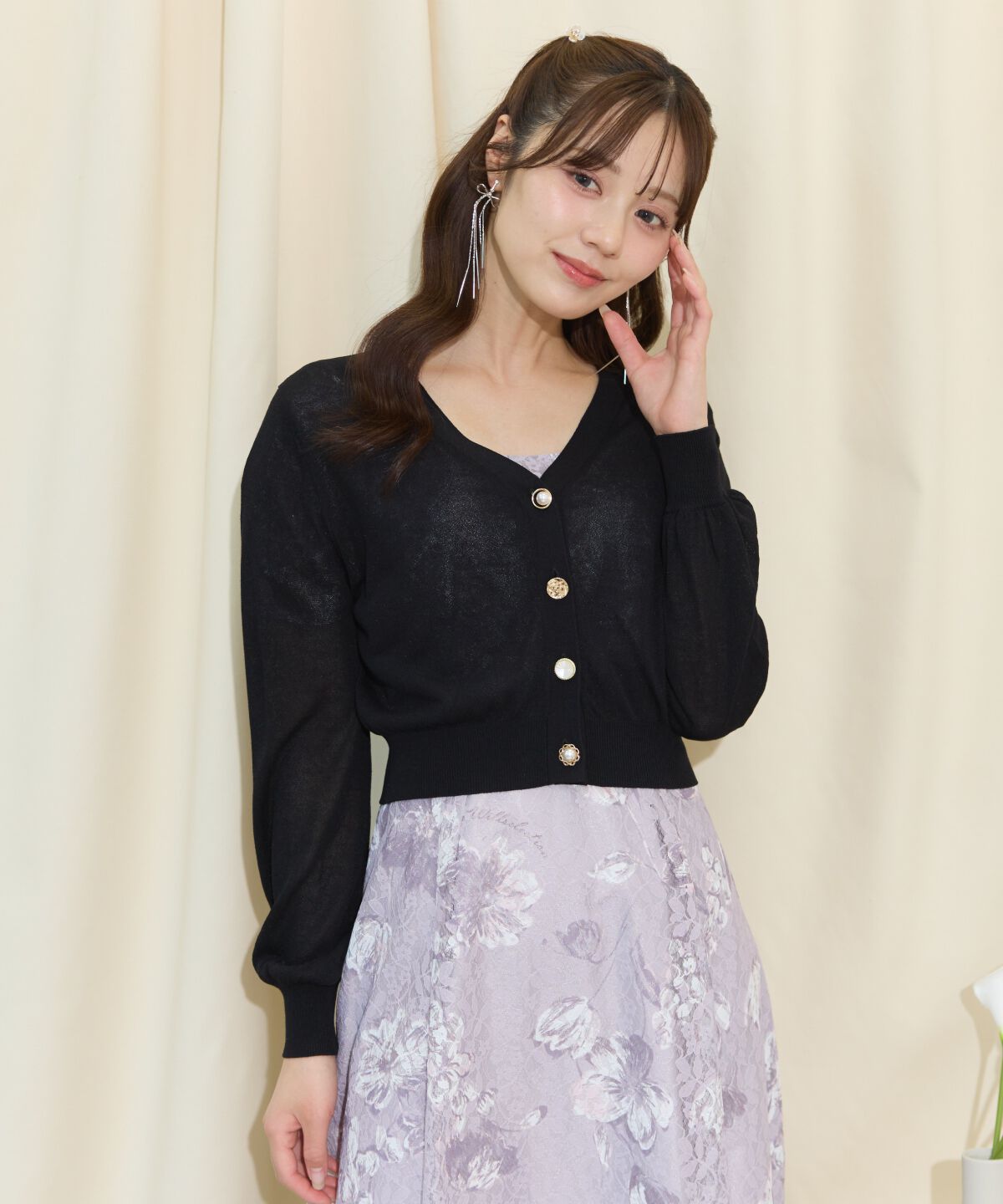 WILLSELECTION「アソートボタンシアーカーディガン」|カーディガン|