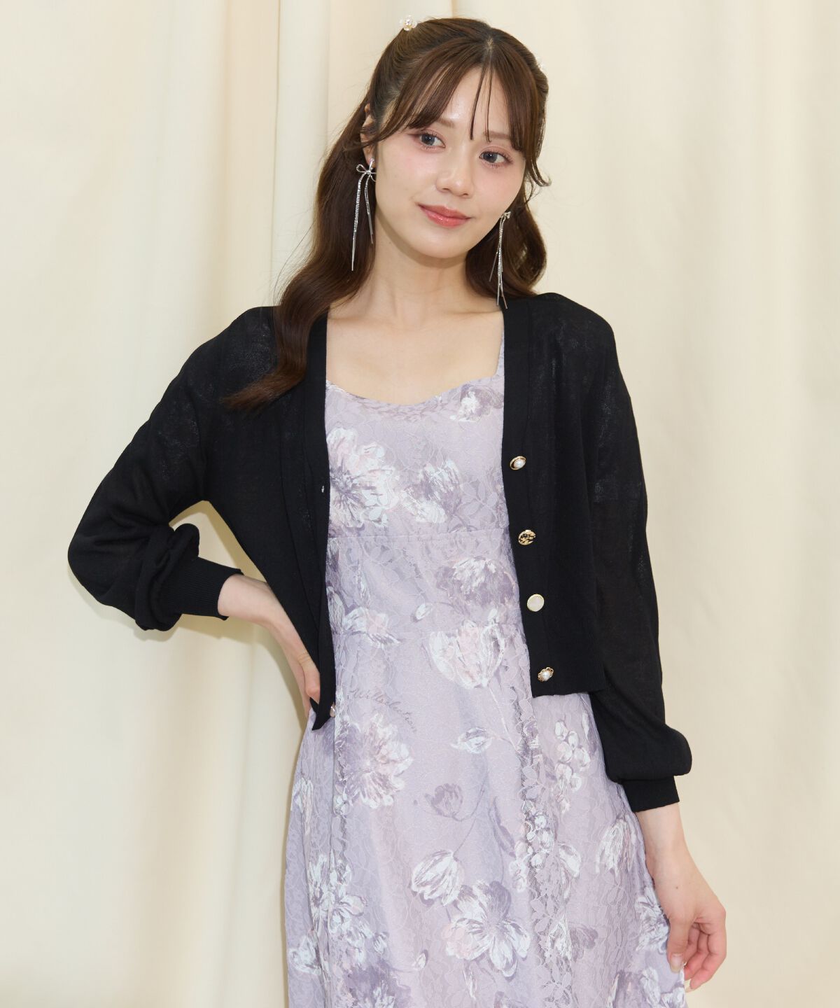 WILLSELECTION「アソートボタンシアーカーディガン」|カーディガン|