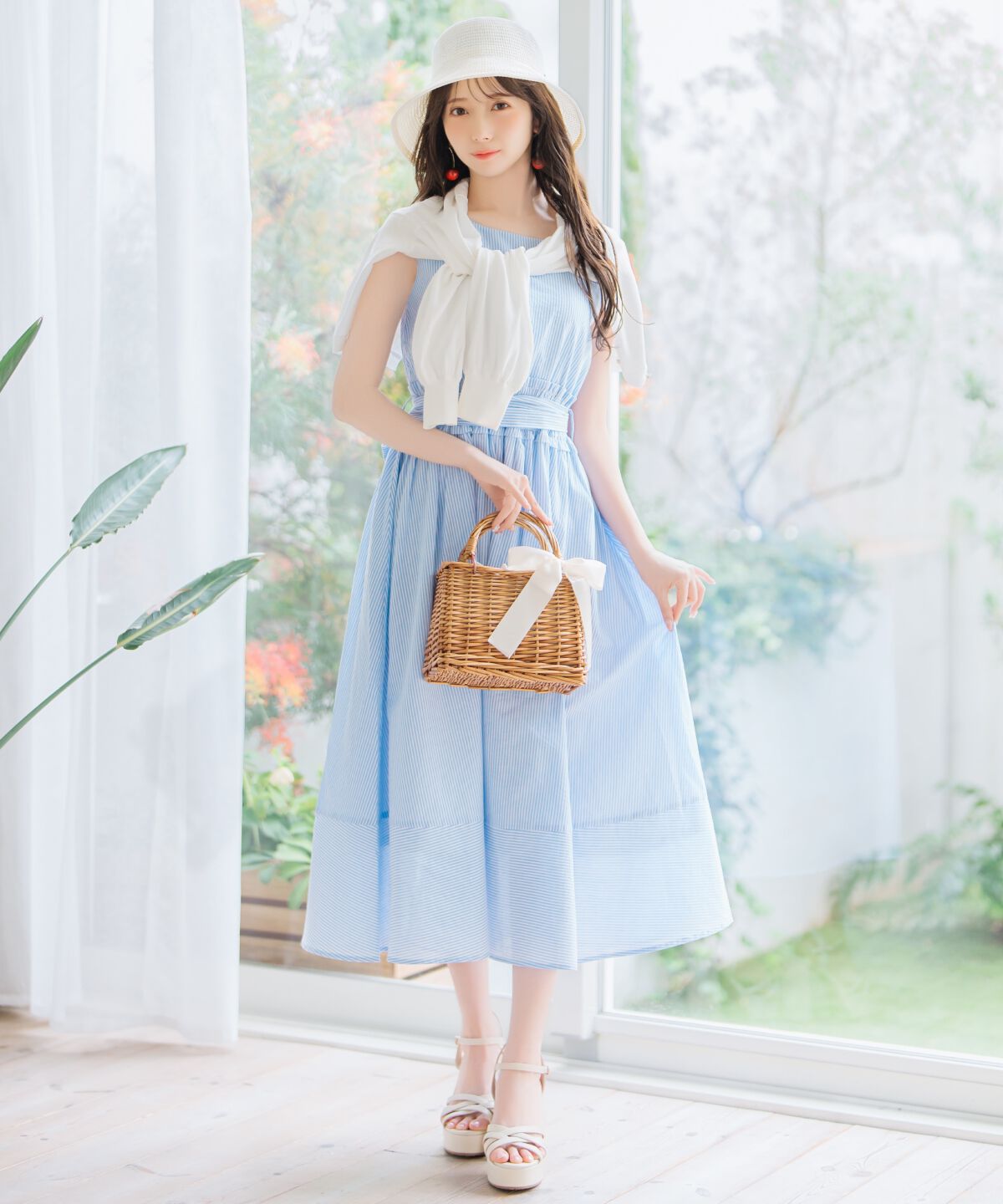 WILLSELECTION「ウエストシャーリングストライプワンピース」|ワンピース|