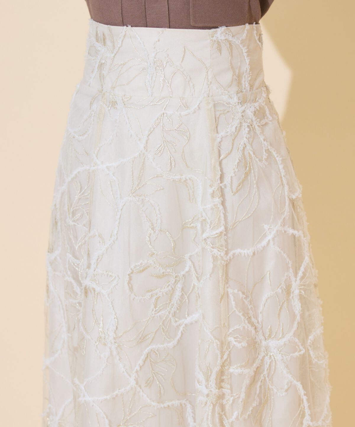 WILLSELECTION「ラメ刺繍チュールフレアスカート」|フレア|