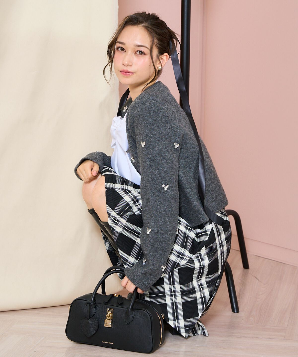 WILLSELECTION「ノーカラービジューニットジャケット」|カーディガン|