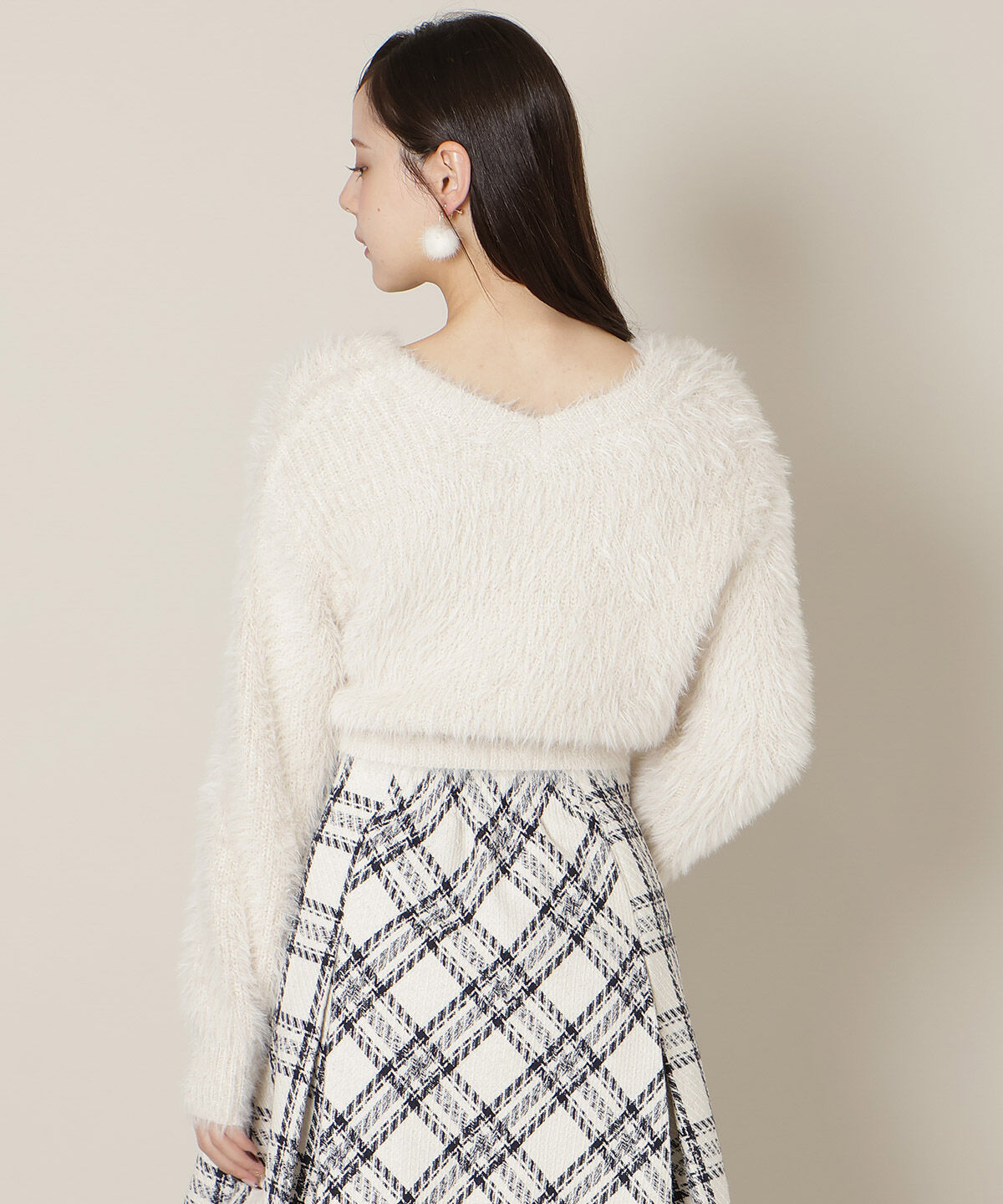 WILLSELECTION「Vネックラメフェザーカーディガン」|カーディガン|