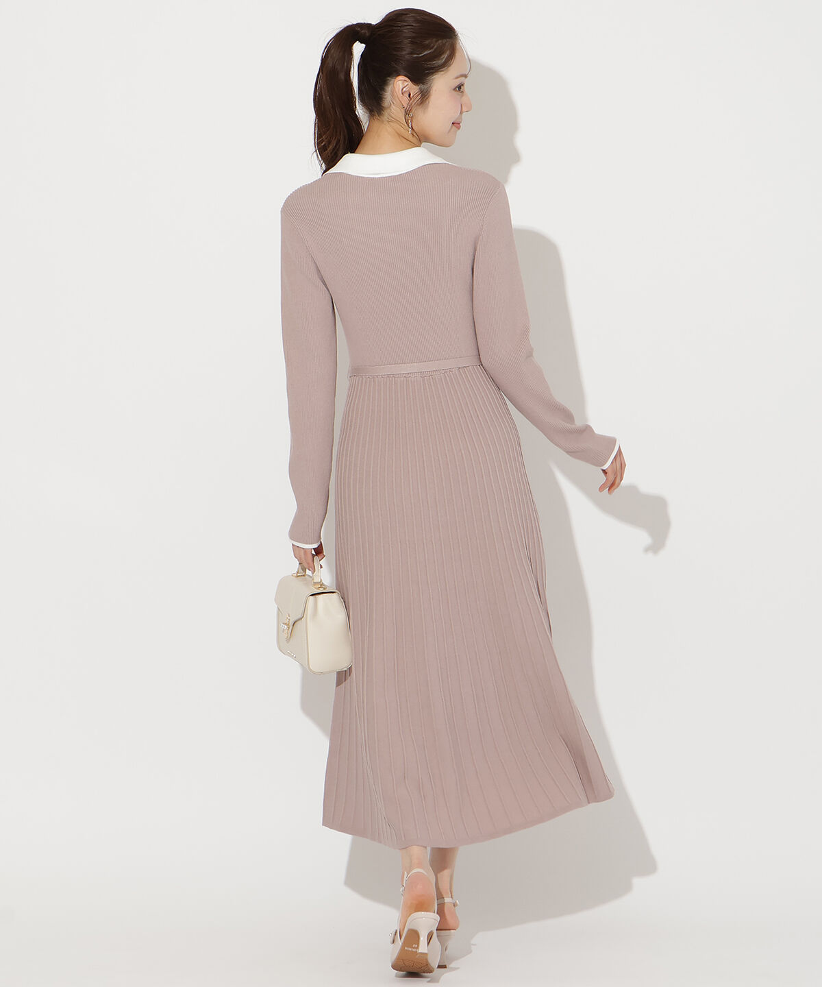 WILLSELECTION「バイカラープリーツニットワンピース」|ワンピース|