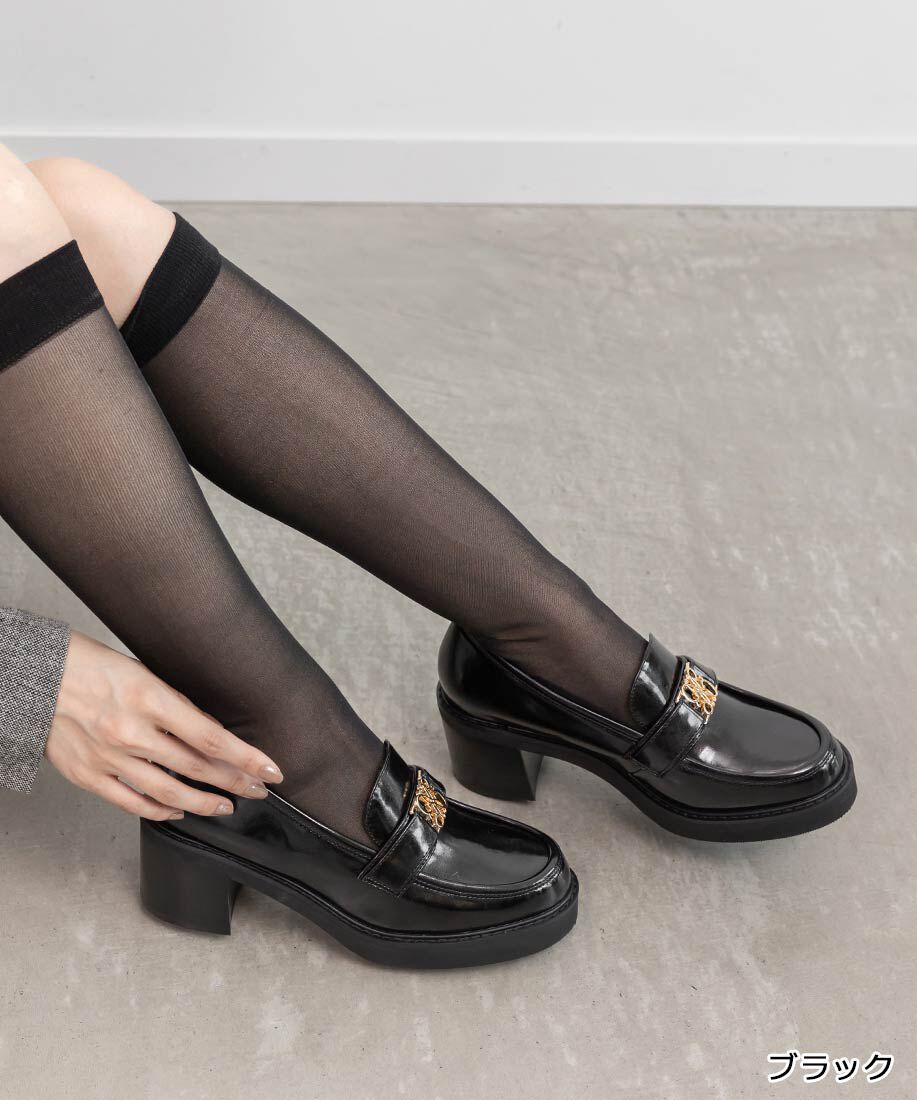  「モノグラムベルトボリュームローファー」|ローファー|ブラック