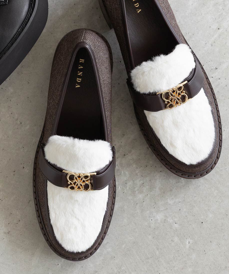  「モノグラムベルトボリュームローファー」|ローファー|