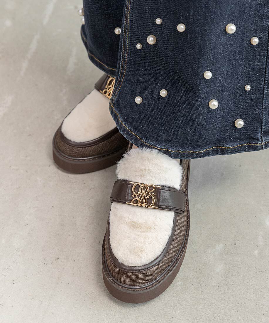  「モノグラムベルトボリュームローファー」|ローファー|