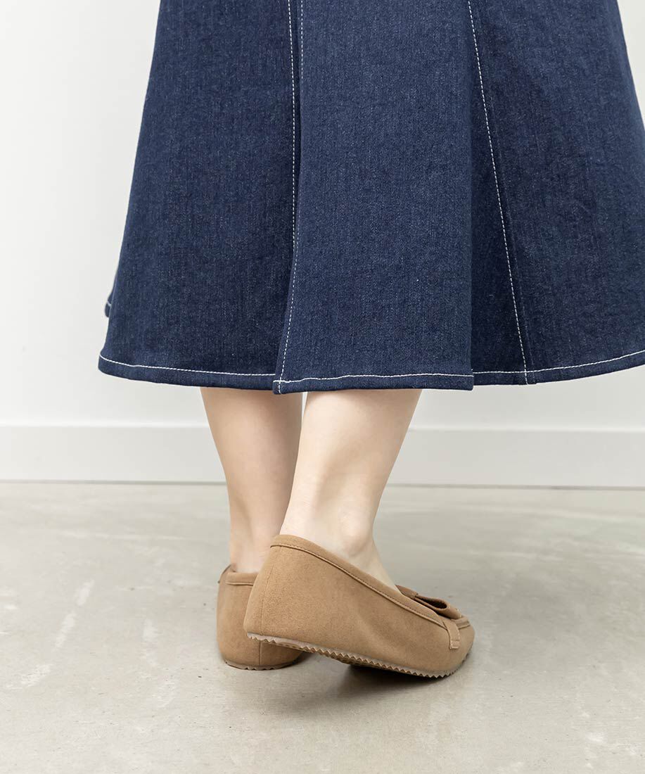  「スクエアトゥリボンモカシンシューズ」|ローファー|