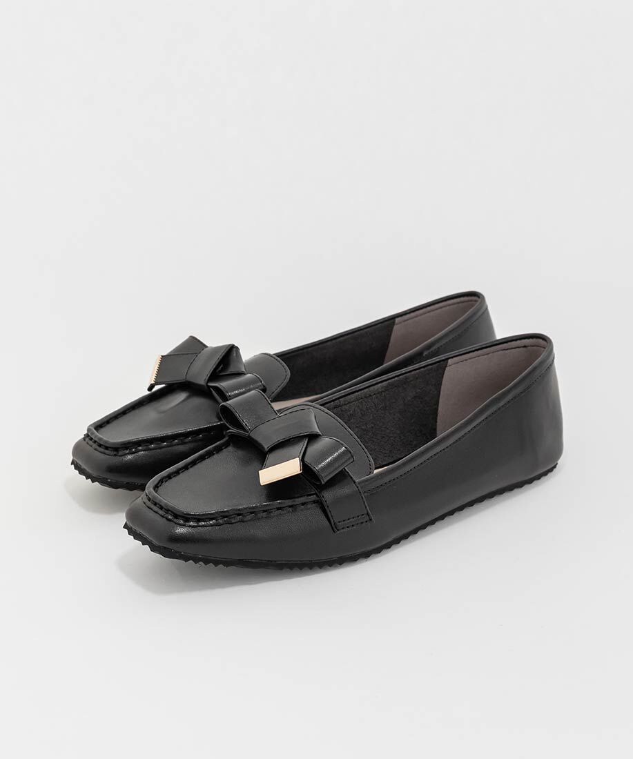  「スクエアトゥリボンモカシンシューズ」|ローファー|