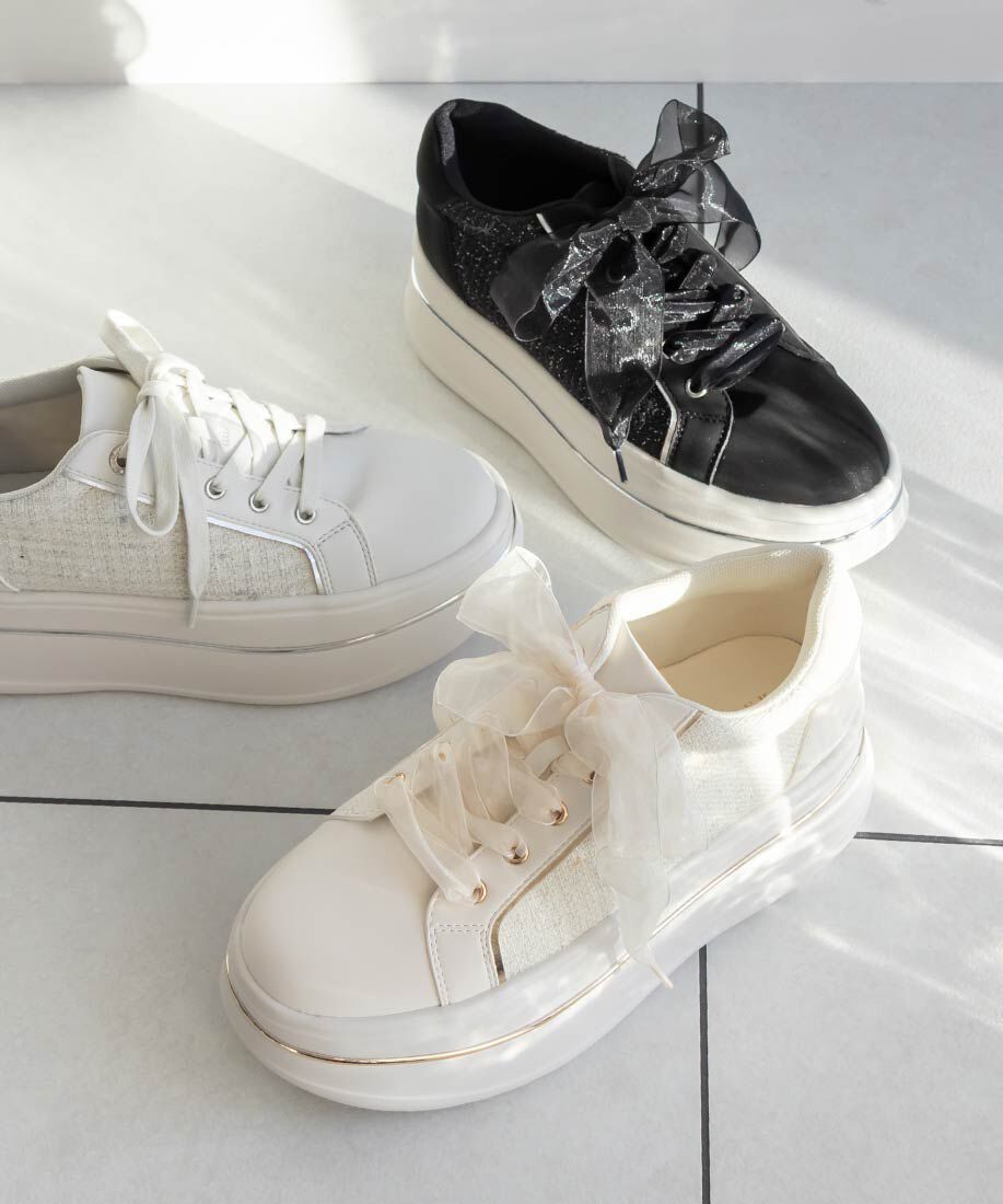  「2WAY シアーリボンプラットフォームスニーカー」|スニーカー|