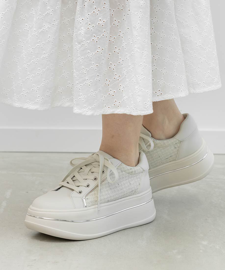  「2WAY シアーリボンプラットフォームスニーカー」|スニーカー|