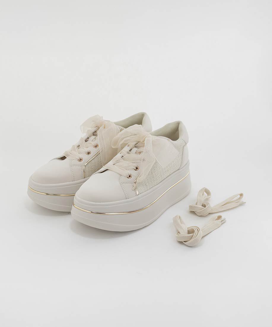  「2WAY シアーリボンプラットフォームスニーカー」|スニーカー|