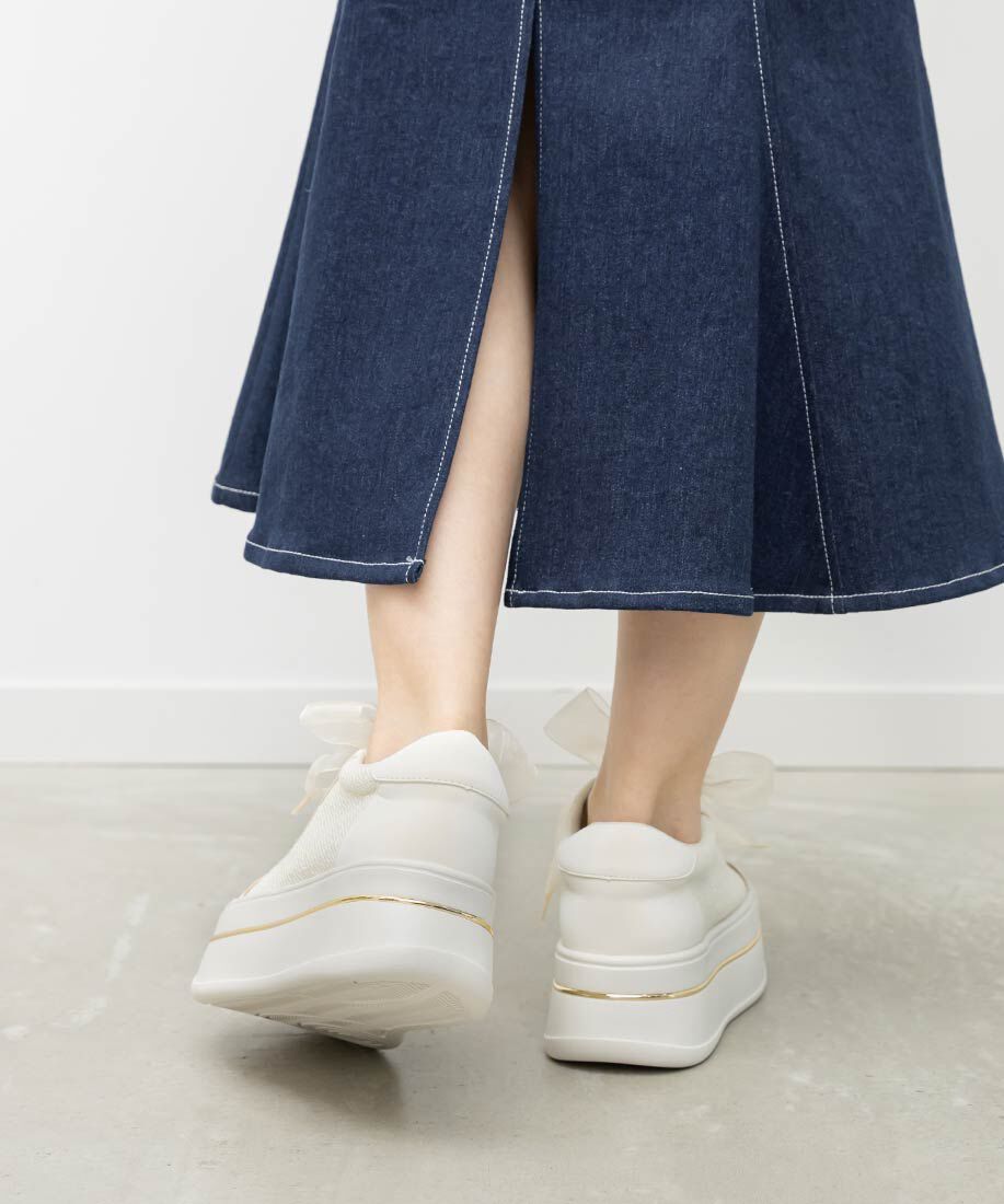  「2WAY シアーリボンプラットフォームスニーカー」|スニーカー|