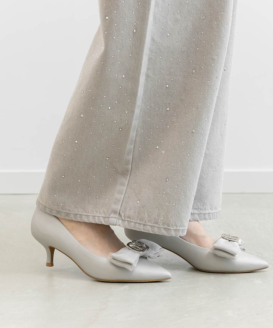  「2WAY シアーシフォンリボンパンプス」|パンプス|