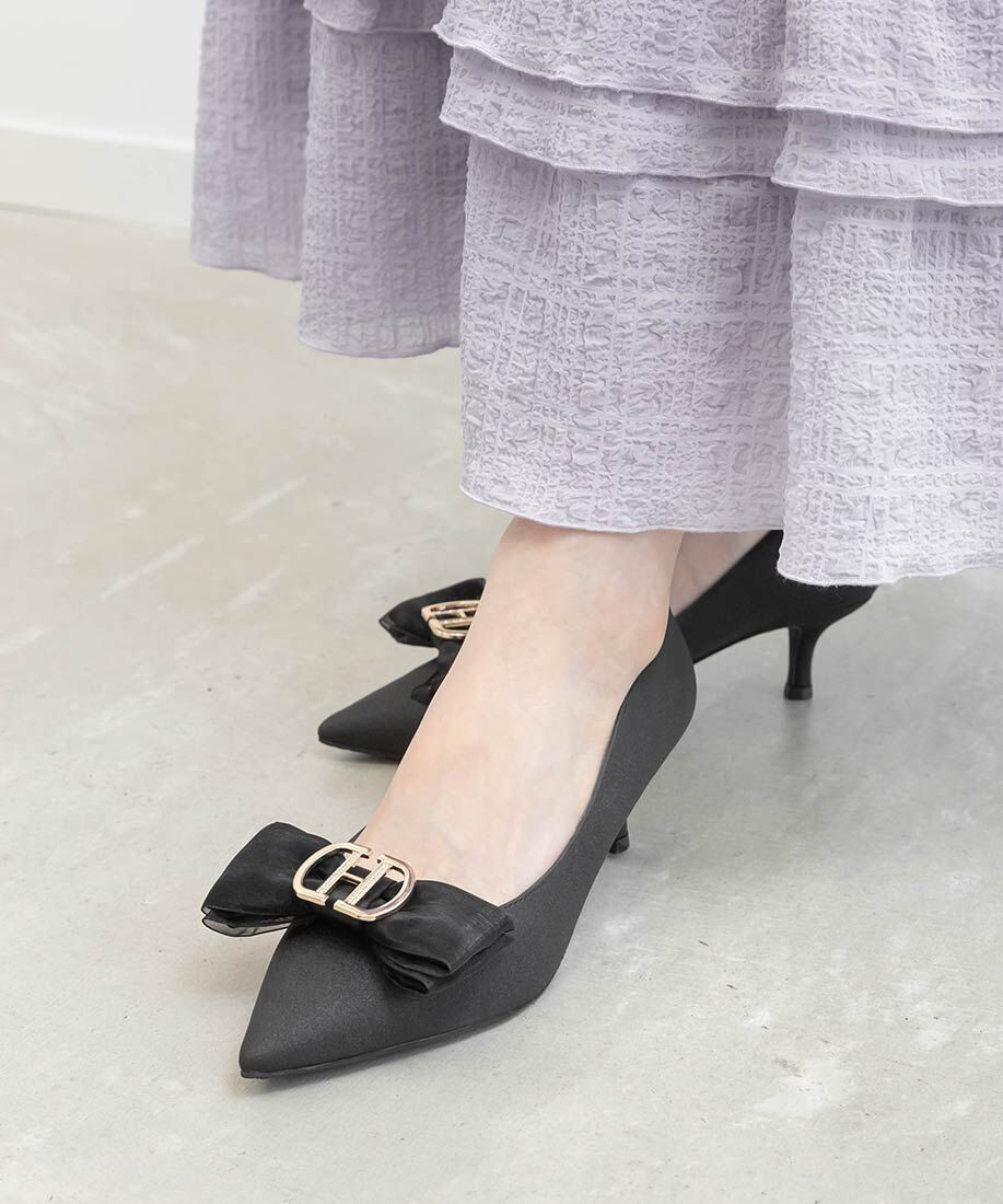  「2WAY シアーシフォンリボンパンプス」|パンプス|