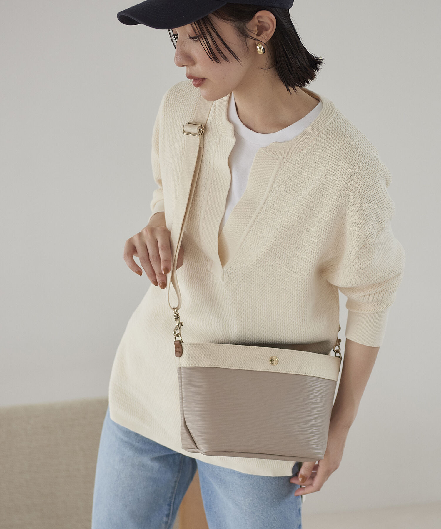 TOPKAPI BREATH「【VERY 10月号掲載】RIPPLE リプル ミニショルダー バッグ」|ショルダー・メッセンジャー|ペールベージュ