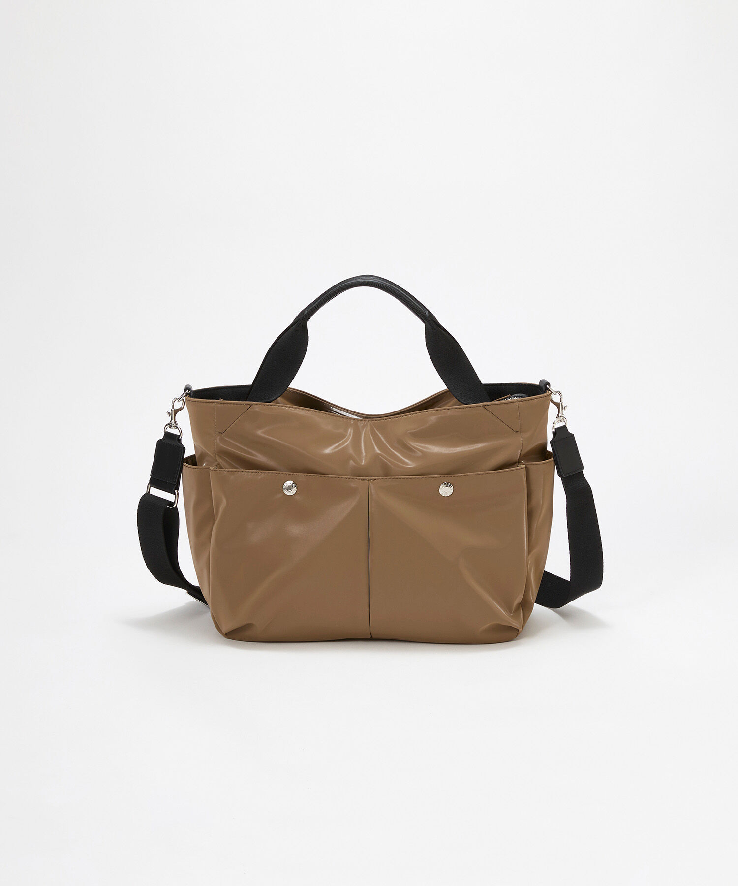 TOPKAPI BREATH「【Breath TOPKAPI】Train 防水ポリエステル ショルダー付き A4 トートバッグ / キャリー対応」|トートバッグ|ブラウン