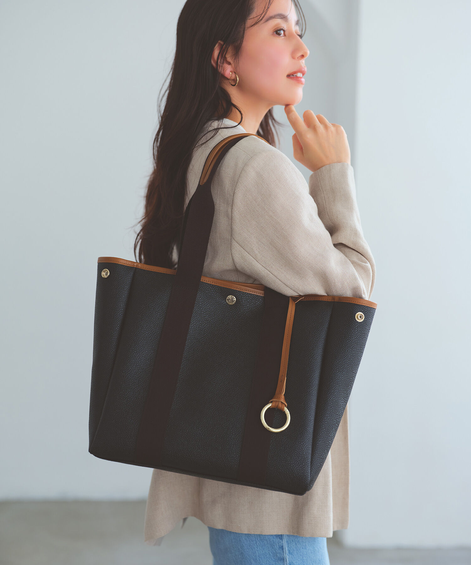 TOPKAPI BREATH「【Breath TOPKAPI】SCOTCH GRAIN スコッチグレイン ロングハンドル ボックス トートバッグ 」|トートバッグ|