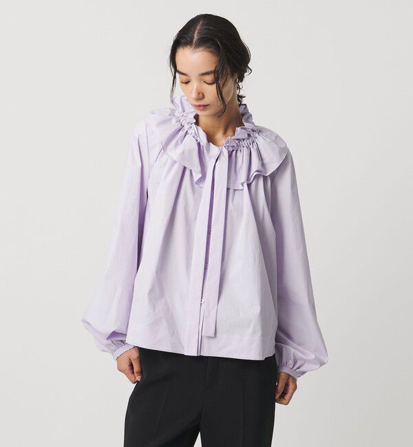 AEWEN MATOPH「＜AEWEN MATOPH＞ギャザーリボンブラウス ‐ ウォッシャブル ‐」|シャツ・ブラウス|LILAC