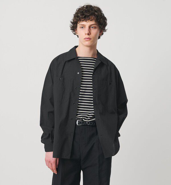UNITED ARROWS「フェザーポプリン オーバーシャツ」|シャツ・ブラウス|BLACK