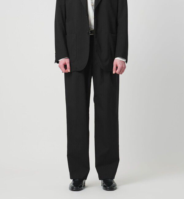 UNITED ARROWS「＜District＞ウォッシュド トロピカルウール 2プリーツ ワイドパンツ」|スラックス|