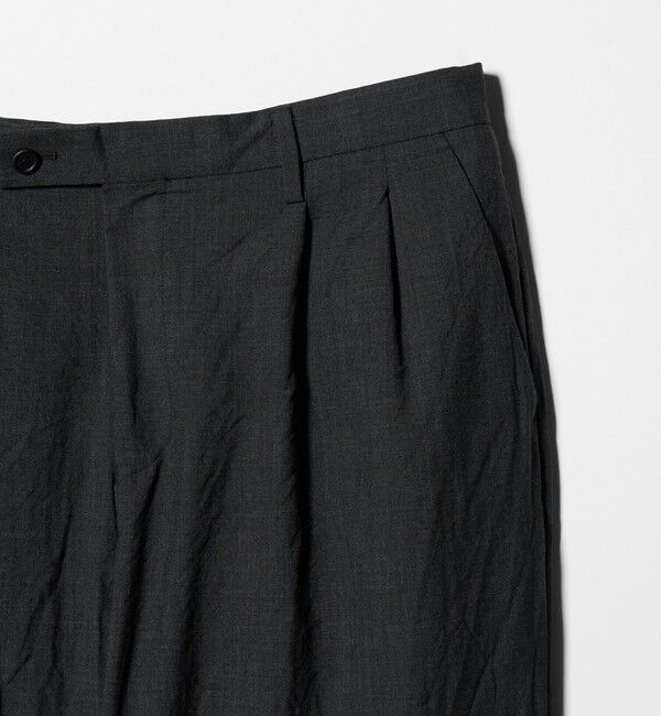 UNITED ARROWS「＜District＞ウォッシュド トロピカルウール 2プリーツ ワイドパンツ」|スラックス|
