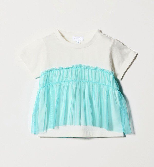 UNITED ARROWS green label relaxing「【スタメンシリーズ】チュールドッキング Tシャツ / キッズ  100cm-160cm UVカット 接触冷感  吸水速乾」|Tシャツ・カットソー|