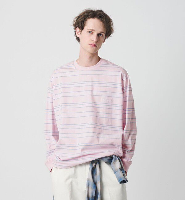 California General Store「＜CGS.＞オーガニック コットン ロングスリーブ ボーダー Tシャツ」|Tシャツ・カットソー|LT.PINK