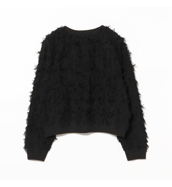 Ray BEAMS 「カット ジャカード フリンジ Vネック カーディガン」|カーディガン|