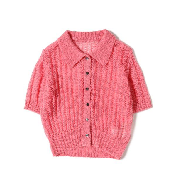 Ray BEAMS 「シャギー メッシュ ポロ カーディガン」|ニット・セーター|