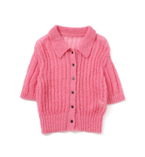 Ray BEAMS 「シャギー メッシュ ポロ カーディガン」|ニット・セーター|