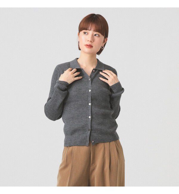 Ray BEAMS 「リブ ポロ カーディガン」|ニット・セーター|