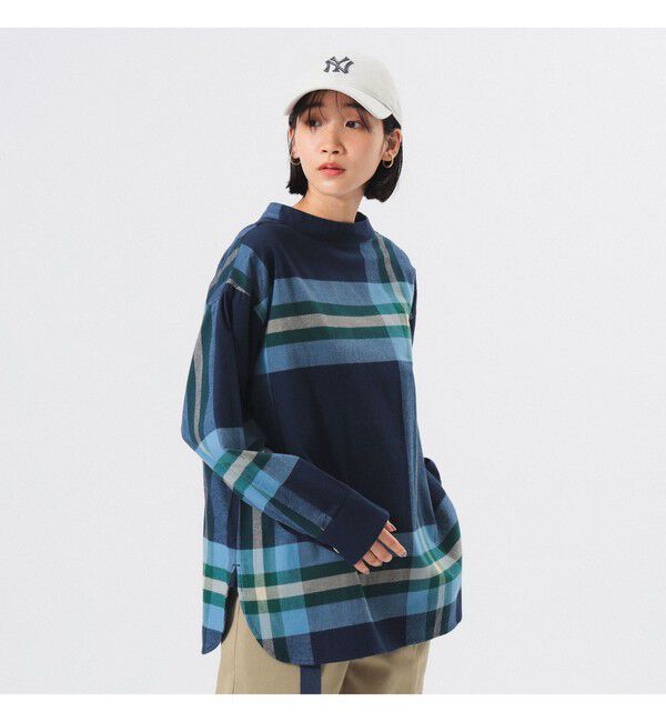 BEAMSBOY「ビッグ タータン バスク シャツ」|シャツ・ブラウス|NAVY