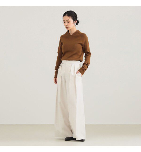 Demi-Luxe BEAMS 「AK+1 / コットン ワイドパンツ」|チノ|